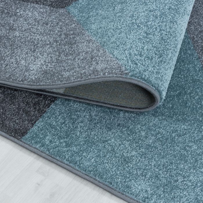 Ottawa Origami tapis poils ras rectangle 140x200cm bleu