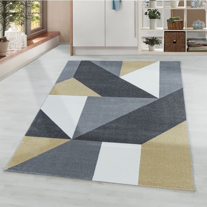 Ottawa Origami tapis poils ras rectangle 200x290cm jaune