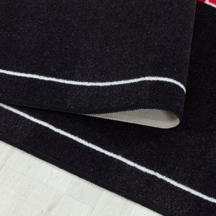 Play Terrain de football Allemagne antidérapant tapis de jeu chambre d'enfant poils court bouclé rectangle 160x230cm rouge