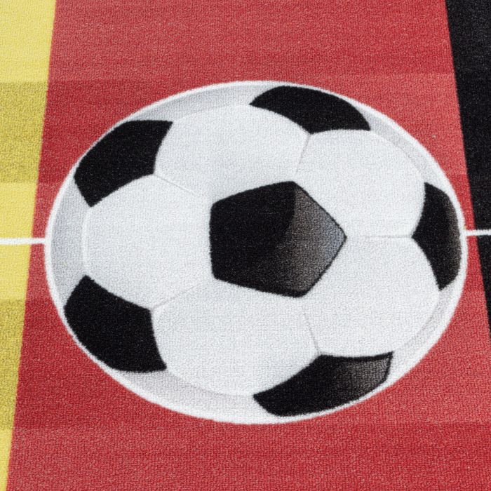 Play Terrain de football Allemagne antidérapant tapis de jeu chambre d'enfant poils court bouclé rectangle 160x230cm rouge