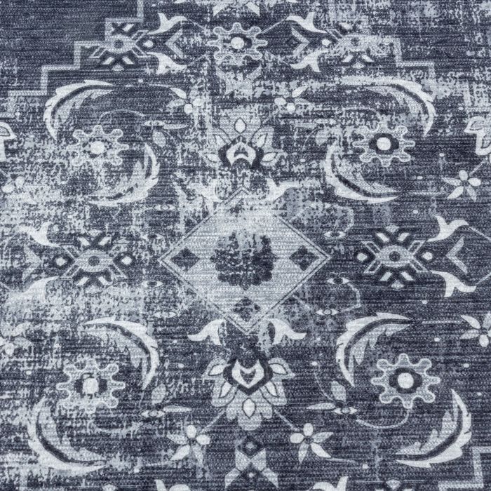 Fiesta Ancien antidérapant tapis tissé à plat rectangle 140x200cm noir