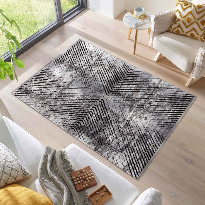 Elite Zynara tapis poils ras coureur 80x150cm gris
