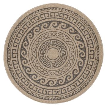 Comilla Rishi tapis extérieur/intérieur rond Ø 200cm jute noir