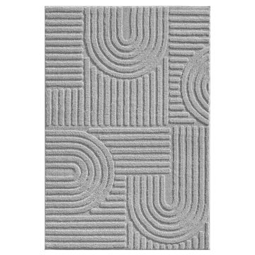 Art tapis poils longs rectangle 140x200cm argent