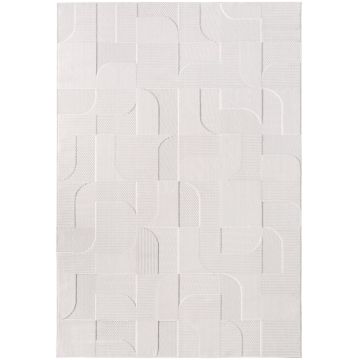 Doha Elvra tapis poils ras rectangle 140x200cm crème