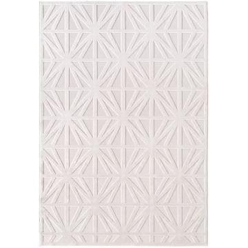 Doha Aryza tapis poils ras rectangle 140x200cm crème