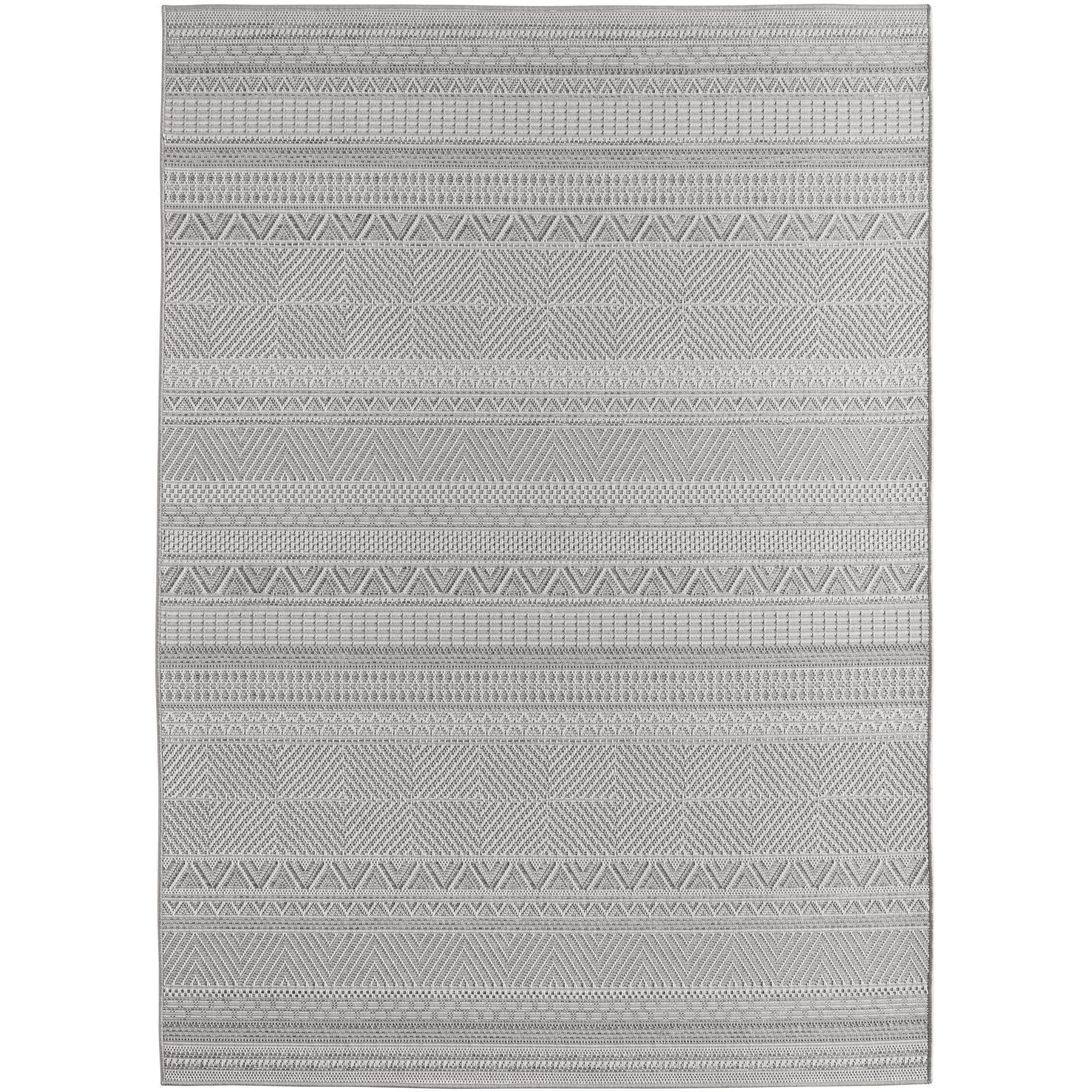 Desert Wav tapis d'extérieur tissage plat coureur 80x250cm gris