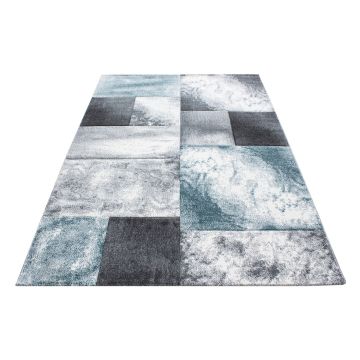 Hawaii Tétris tapis poils ras rectangle 160x230cm bleu