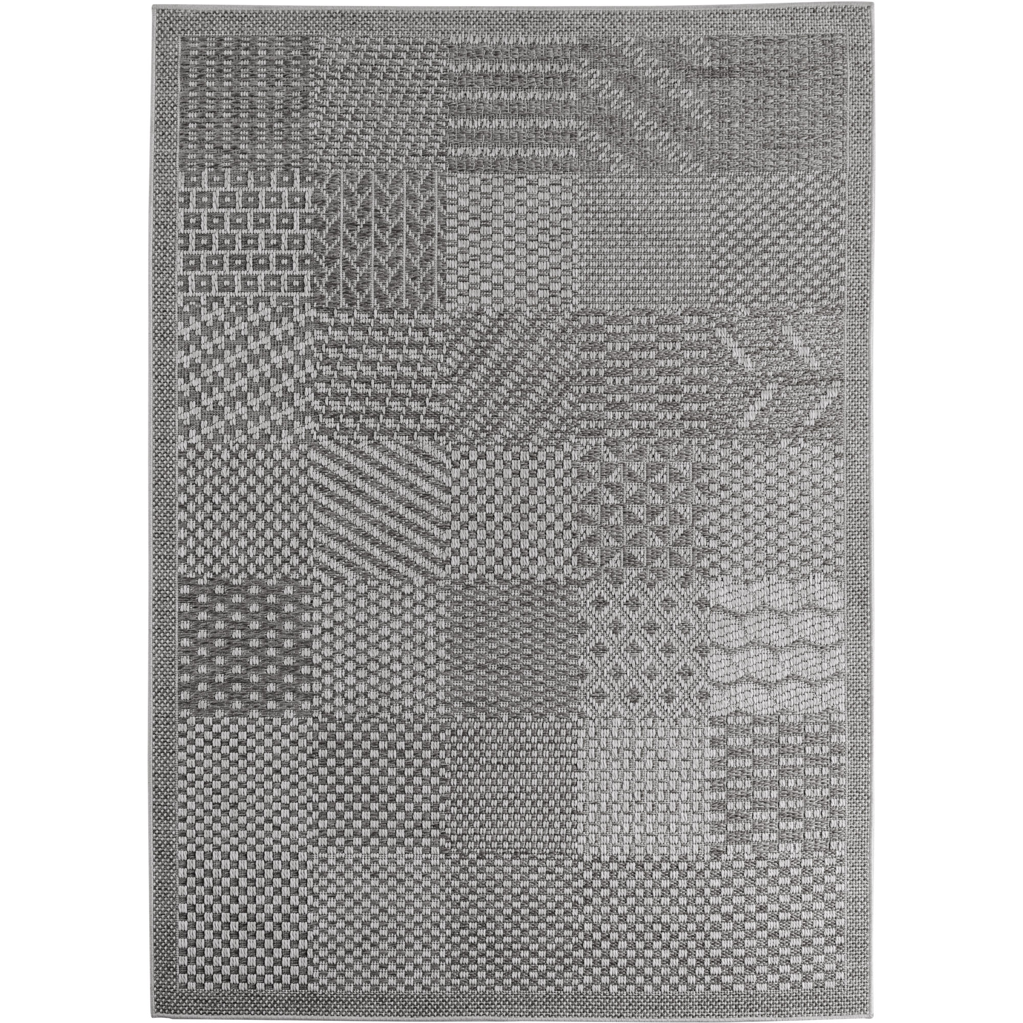 Ibiza Blo tapis d'extérieur tissage plat coureur 80x150cm gris