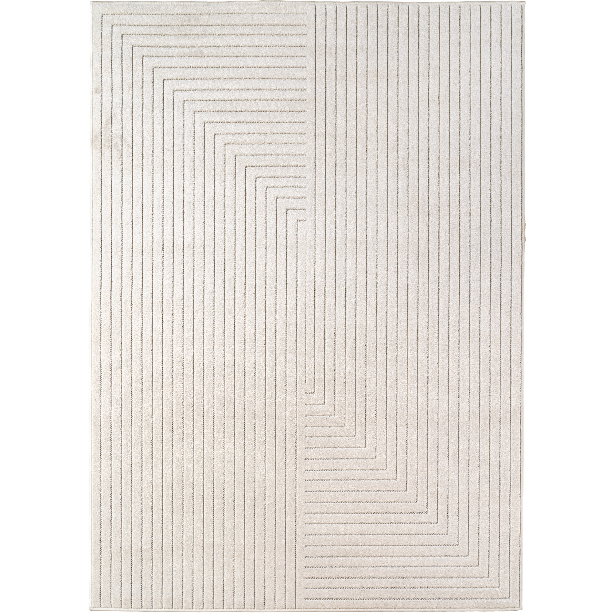 Nova Luo tapis poils ras coureur 80x250cm crème