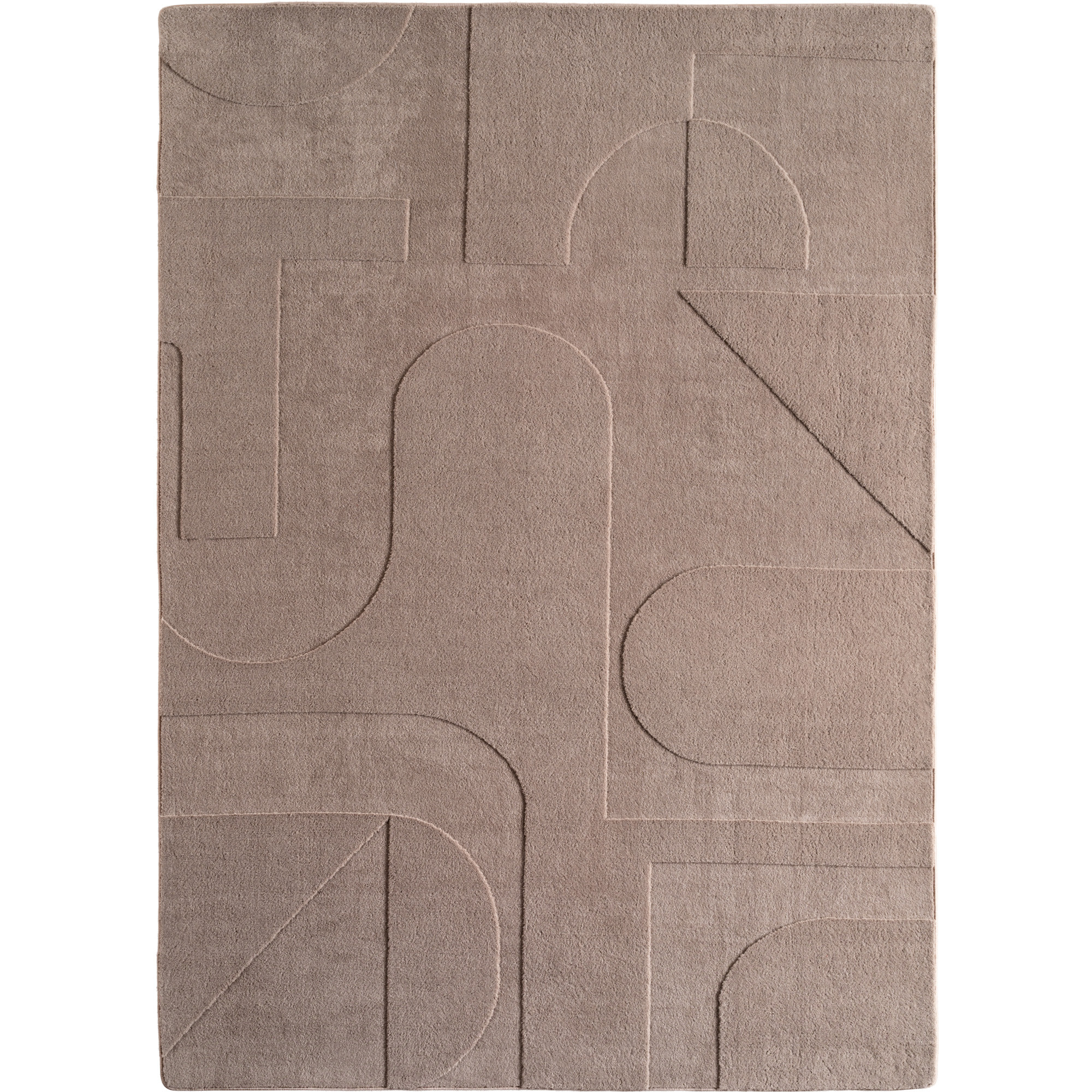 Pompei Yum tapis poils ras rectangle 160x230cm beige