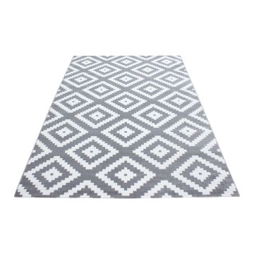 Plus Rhombus tapis poils ras rectangle 120x170cm gris