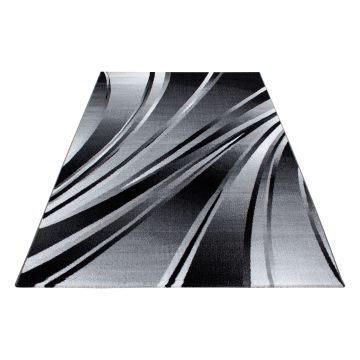 Parma Cristal tapis poils ras rectangle 80x150cm noir