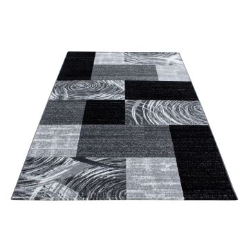 Parma Jawa tapis poils ras rectangle 80x150cm noir