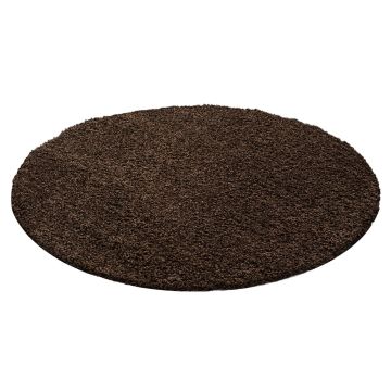 Life Shaggy tapis poils longs rond Ø 80cm brun
