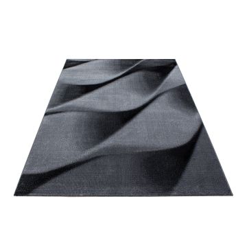 Parma Soft tapis poils ras rectangle 120x170cm noir