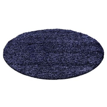 Life Shaggy tapis poils longs rond Ø 120cm bleu marine