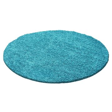 Life Shaggy tapis poils longs rond Ø 80cm turquoise
