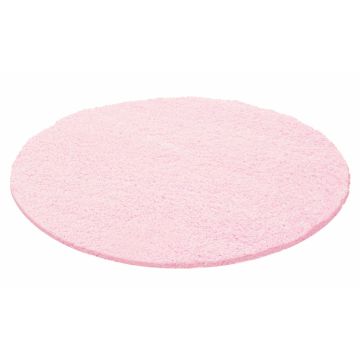 Life Shaggy tapis poils longs rond Ø 120cm roses