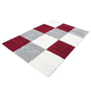 Life Shaggy Bloc tapis poils longs rectangle 200x290cm rouge