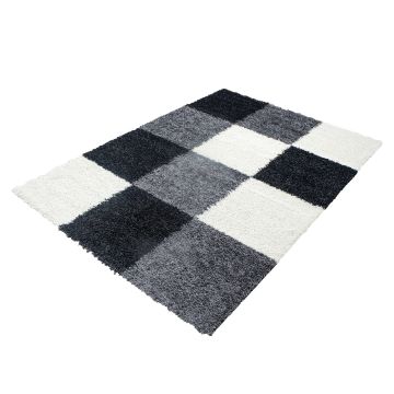 Life Shaggy Bloc tapis poils longs rectangle 80x150cm noir