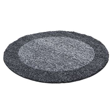 Life Shaggy Ombre tapis poils longs rond Ø 120cm gris