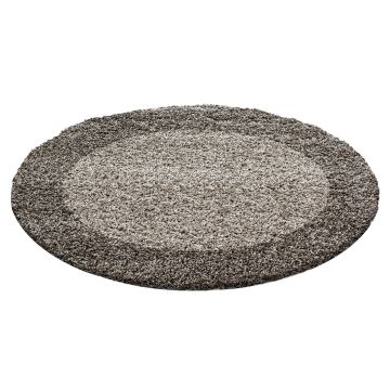 Life Shaggy Ombre tapis poils longs rond Ø 160cm taupe