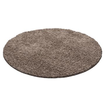 Dream Shaggy tapis poils longs rond Ø 120cm moka
