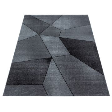 Beta 3D tapis poils ras rectangle 200x290cm gris