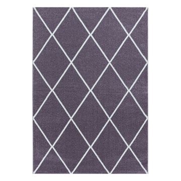 Rio Diago tapis poils longs rectangle 80x150cm lilas