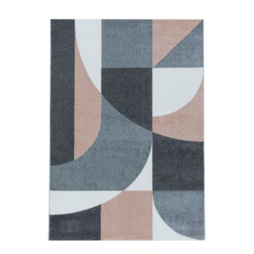 Efor Elips tapis poils ras rectangle 80x150cm rose