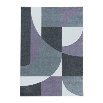 Efor Elips tapis poils ras rectangle 80x150cm violet