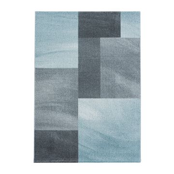 Efor Trapz tapis poils ras rectangle 80x150cm bleu