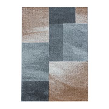 Efor Trapz tapis poils ras rectangle 80x150cm cuivré