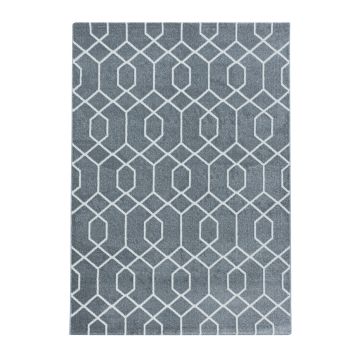 Efor Okta tapis poils ras rectangle 80x150cm gris