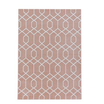 Efor Okta tapis poils ras rectangle 80x150cm rose
