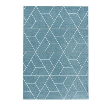 Efor Korz tapis poils ras rectangle 80x150cm bleu