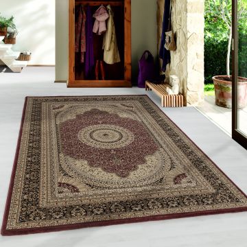 Kashmir Kars tapis poils ras rectangle 240x340cm rouge
