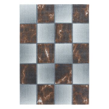 Ottawa Bloc tapis poils ras rectangle 140x200cm cuivré