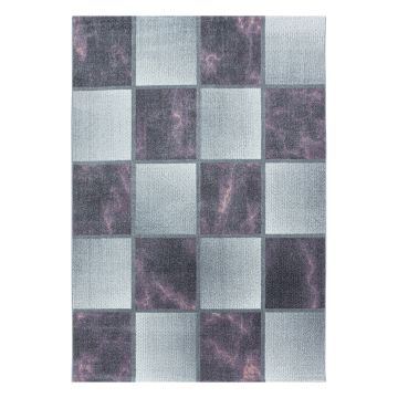 Ottawa Bloc tapis poils ras rectangle 140x200cm lilas