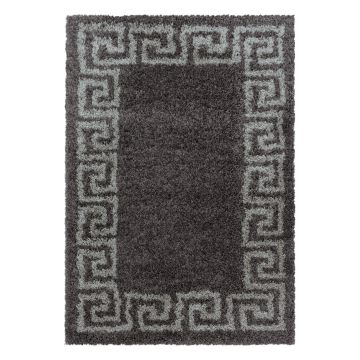 Hera Shaggy tapis poils longs rectangle 60x110cm taupe