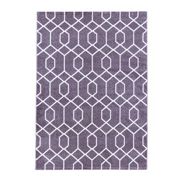 Efor Okta tapis poils ras rectangle 80x150cm violet