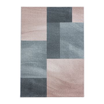 Efor Trapz tapis poils ras rectangle 80x150cm rose