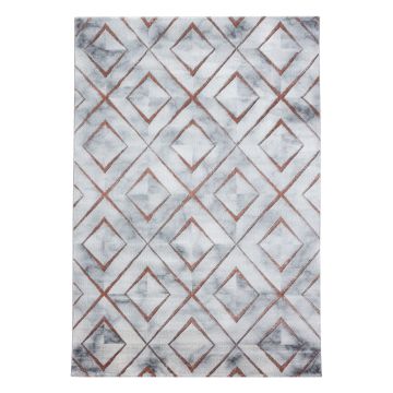 Naxos Rhamnous W tapis poils ras rectangle 140x200cm bronze