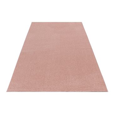 Ata tapis poils ras rectangle 200x290cm rose