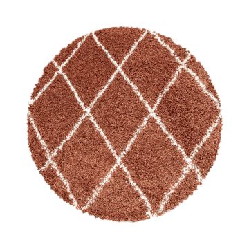Alvor Shaggy tapis poils longs rond Ø 160cm terra