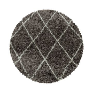 Alvor Shaggy tapis poils longs rond Ø 160cm taupe