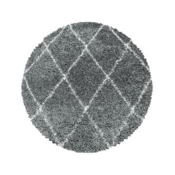 Alvor Shaggy tapis poils longs rond Ø 160cm gris