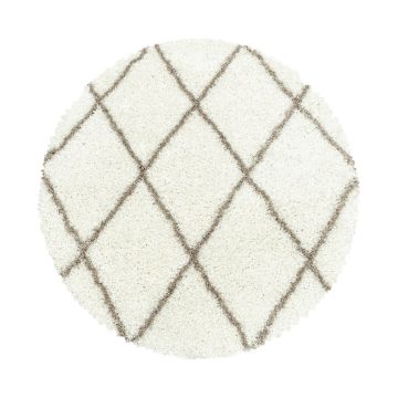 Alvor Shaggy tapis poils longs rond Ø 160cm crème