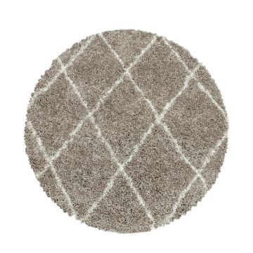 Alvor Shaggy tapis poils longs rond Ø 160cm beige